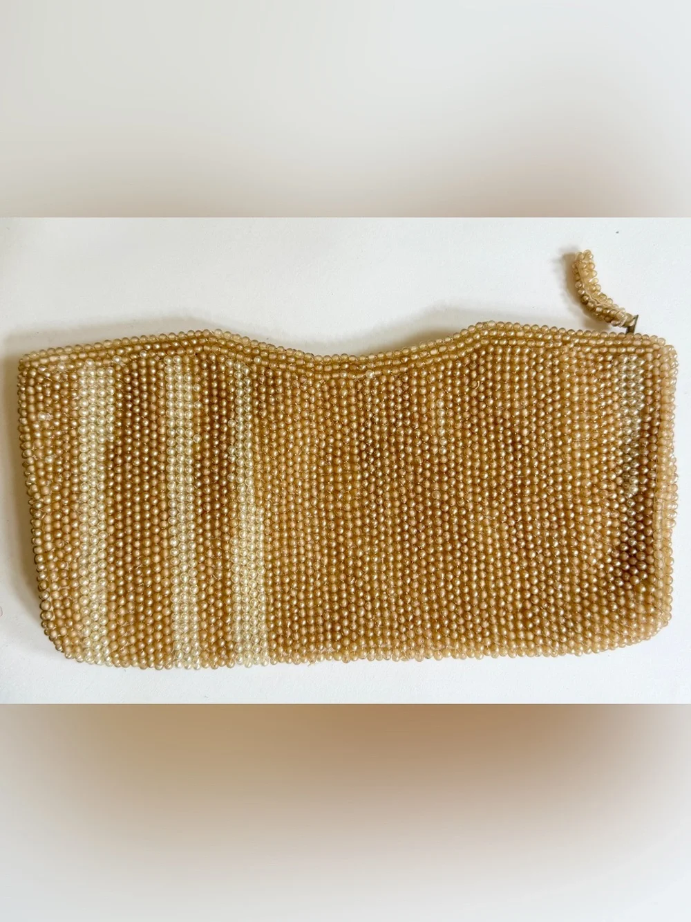Vintage Faux Pearl Beaded Clutch Bag